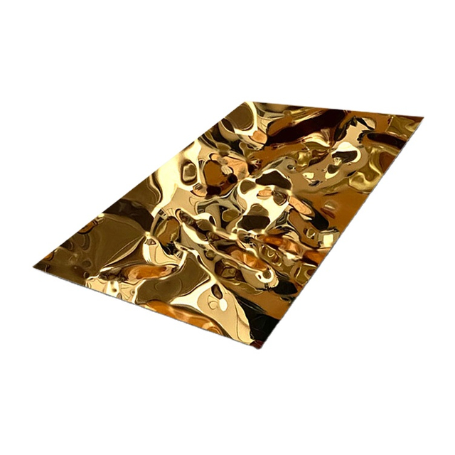 201 304 1500MM Silver Gold Color Water Ripple Stainless Steel Sheet Plate for Ceiling Wall Panel Decoration