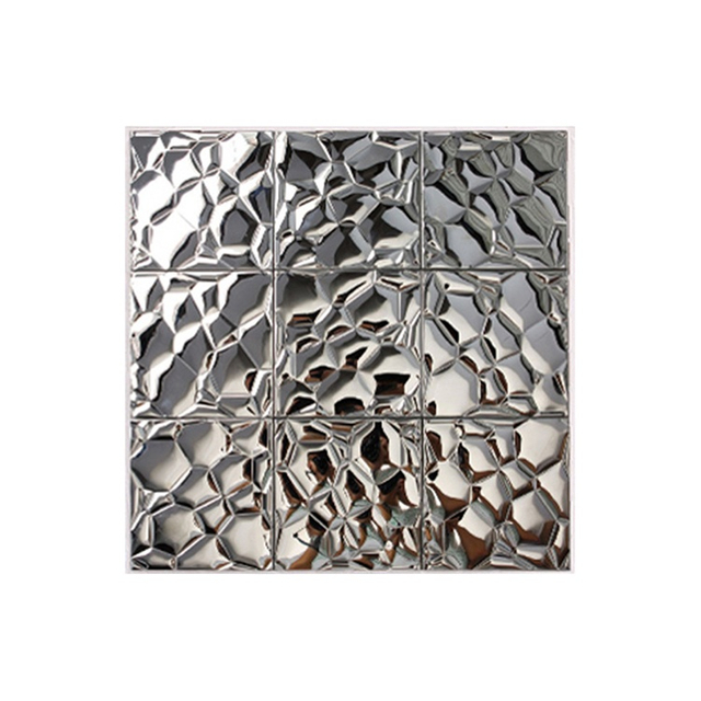 Stainless Steel Decorative Sheet 304 Stainless Steel Mosaic Tiles Irregular Golden 3d Metal Stainless Steel Mosaic Wall Tiles