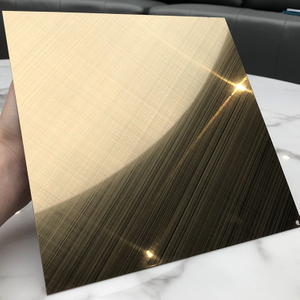 Gold Champagne Bronze Color Cross Hairline Decorative Stainless Steel Sheet for Interior Construction