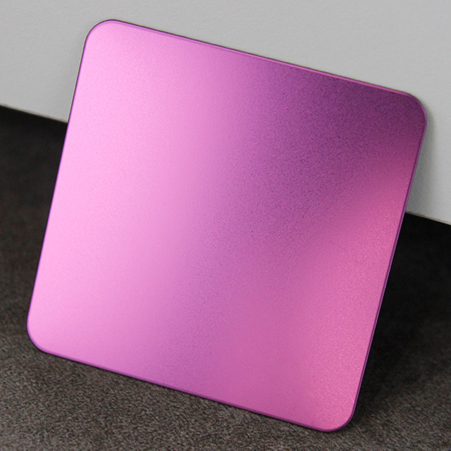 Grade 304 316 201 PVD Decorative Color Purple Inox Metal Sandblasted Finish Stainless Steel Sheet SS Plate for Decoration