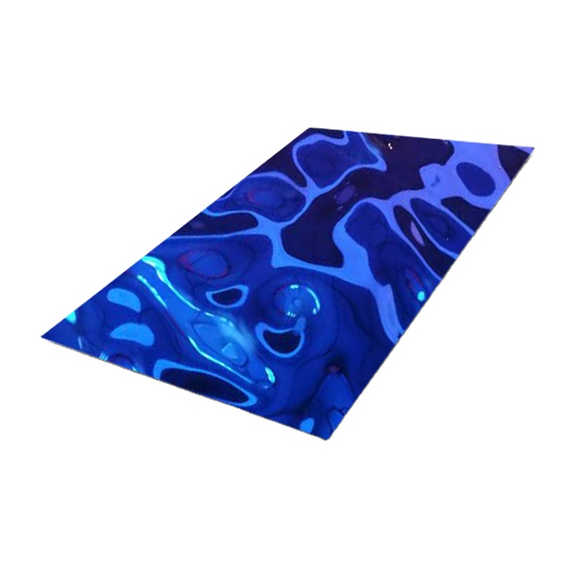 201 304 Water Ripple Stamped PVD Stainless Steel Sheet Metal Cladding Decoration Material