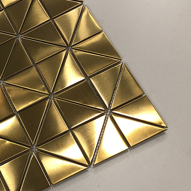 Irregular Gold Color Stainless Steel Metal Mosaic Tiles for Kitchen