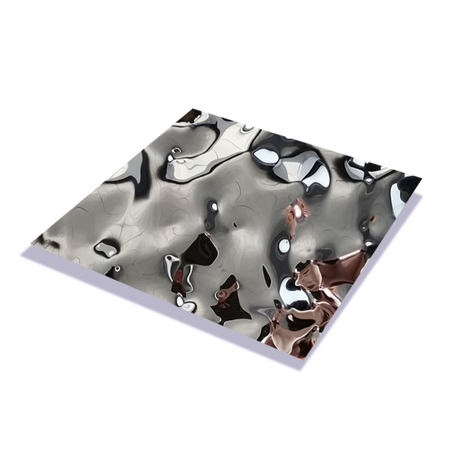 304 310s 316l 0.6mm Color Pvd Coating Mirror Stamped Stainless Steel Sheet Decorative Water Ripples Sheet for KTV Wall Panels