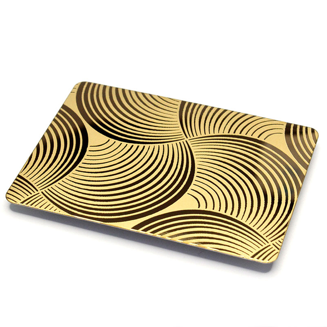 8K Gold Mirror Etching Stainless Steel Sheet for Elevator Cabin Door Plate with Welding Processing Service