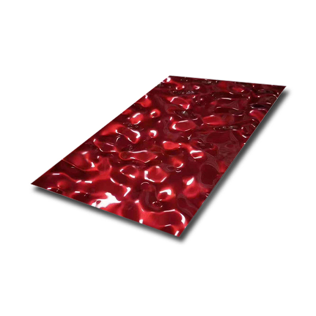 304 Pvd Color Stamped Finished Decorative Ss Plate Water Ripple Stainless Steel Metal Sheet for the Ceiling Decoration