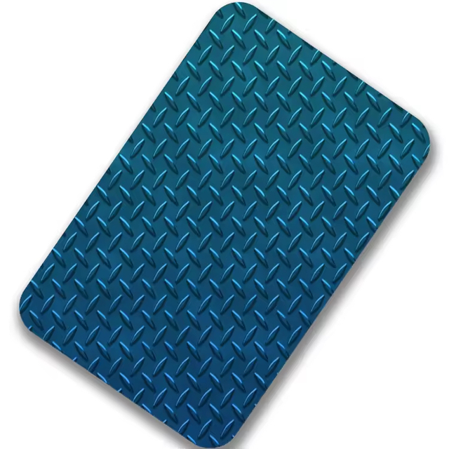201 304 316 Stainless Steel Embossed Sheet 304 Checkered Plate for Skid-proof Floor Custom Cutting Welding Services Included