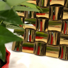 Irregular Gold Color Stainless Steel Metal Mosaic Tiles for Kitchen